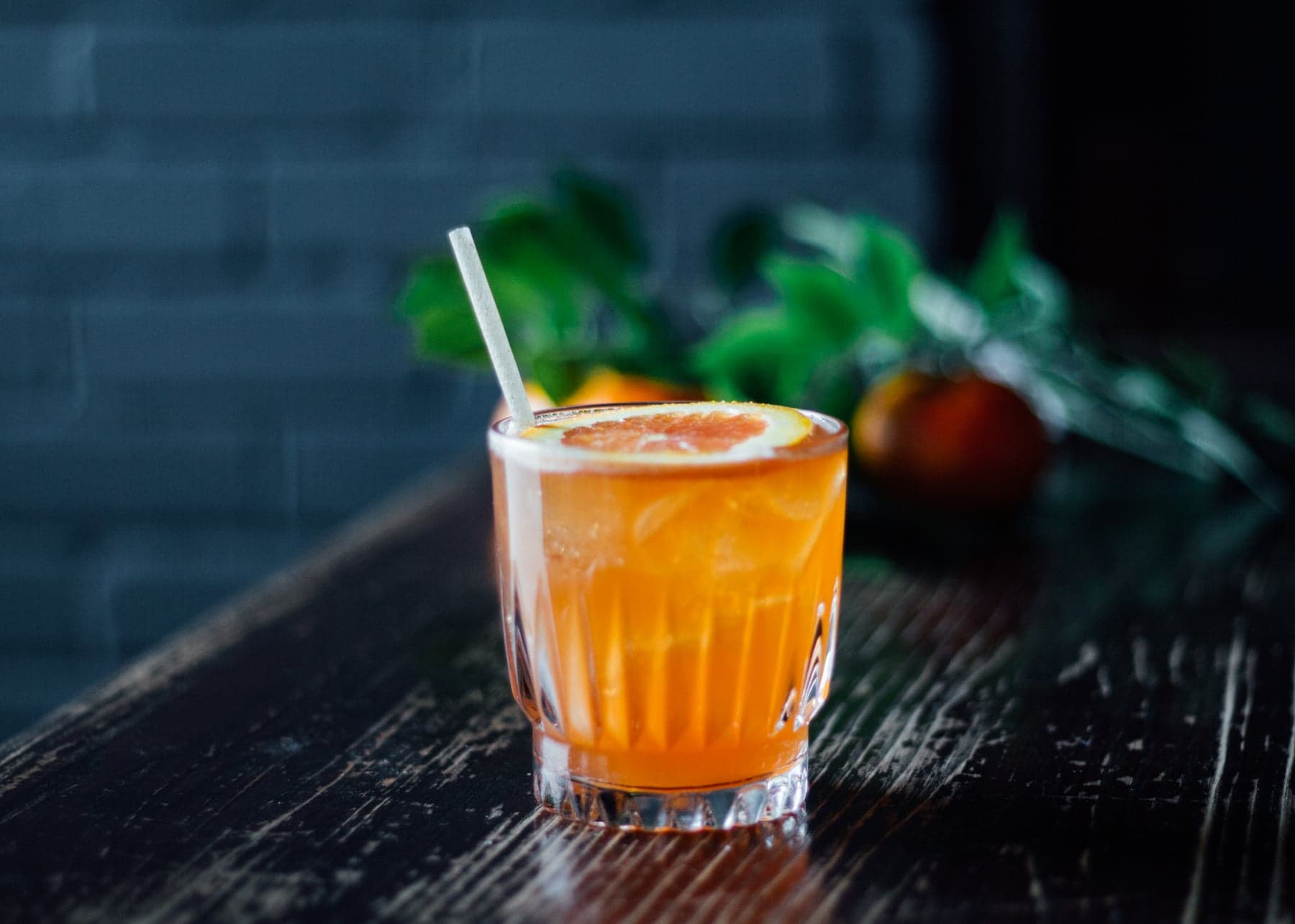 Cocktail with an eco-friendly straw